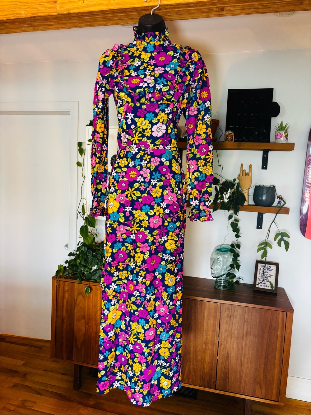 Vintage 1970s Handmade Floral Maxi Dress – Flower Power Boho